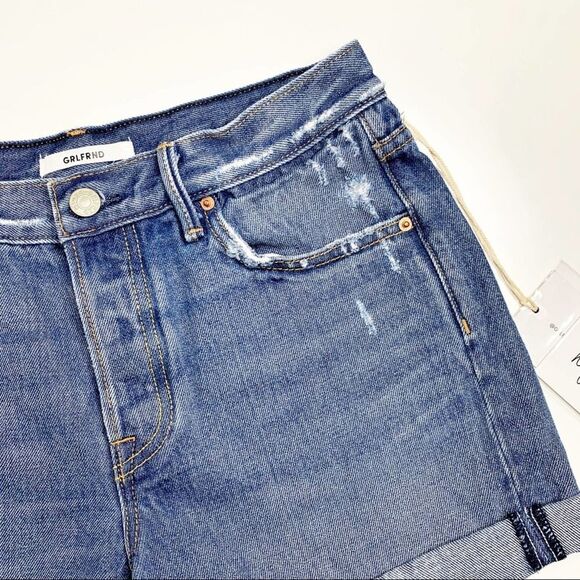 GRLFRND Karlie High Rise Jean Shorts 24 Light Wash Distressed - Picture 2 of 10